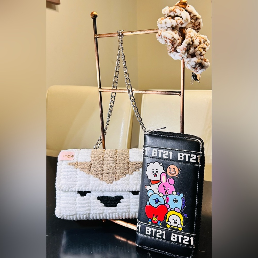 SALE✈️Kidz Handmade Bag with Scrunchie & BT21 Character Wallet in GC!